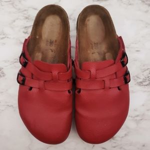 Birkenstock Sandal Leather Red 8-8.5 *see details*